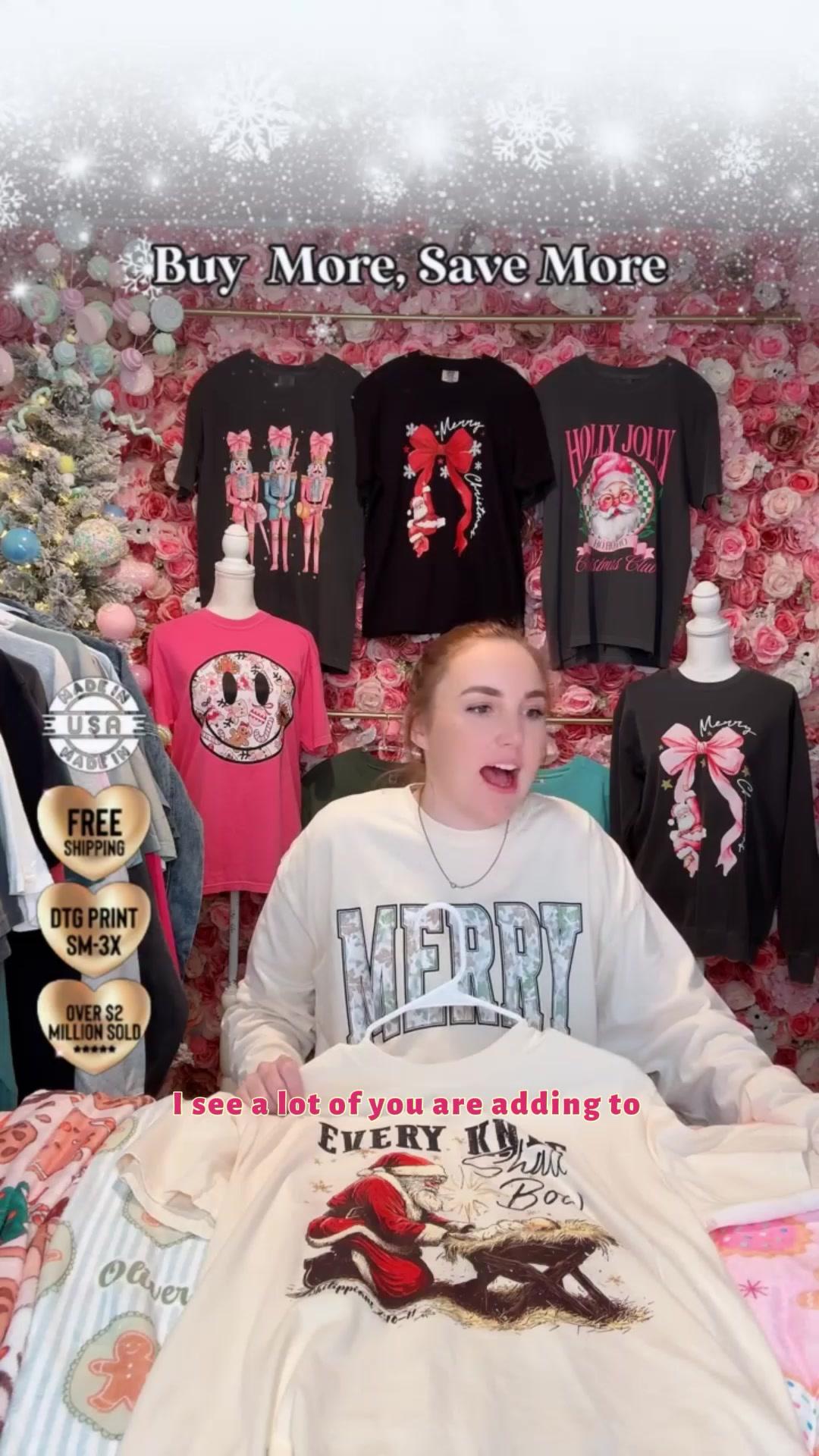 Red Santa Bow Comfort Colors, Trendy Women's Christmas Tshirt